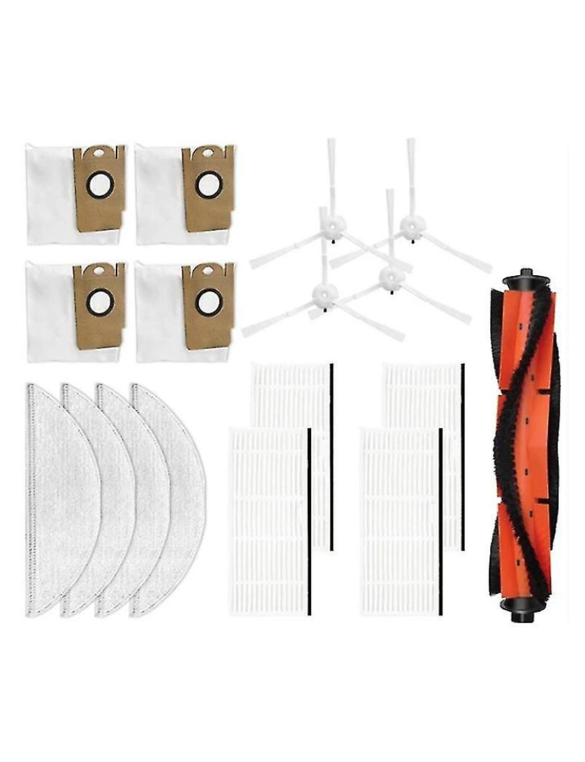 Crosmart - Acessórios de pano de esfregão de filtro de pincel lateral e acessórios de substituição do saco de poeira para mijia r1 r1a vácuo limpo