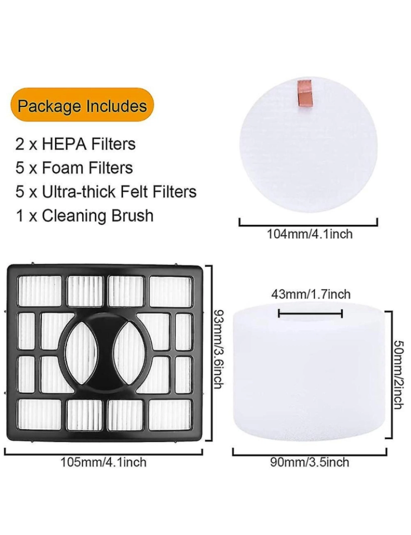 imagem de Filtros HEPA compatíveis para NV680 NV800 Filtro de vácuo a vácuo de pó NV8004