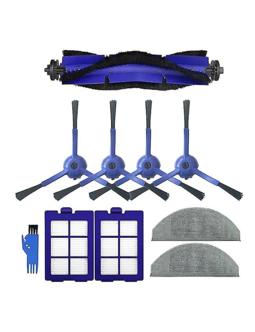 imagem de Kit de acessórios 10pcs para robovac x8 híbrido robô de robô limpador lavável pincel lateral principal Filt Hepa2