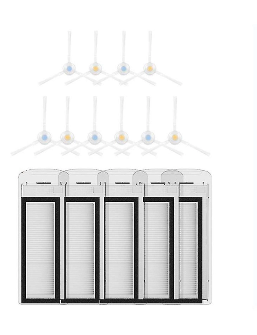 imagem de Acessórios 15pcs para Narwal T10 J1 J2 Robot A vácuo de escovas laterais laváveis ​​Filtros HEPA Repl Repl4