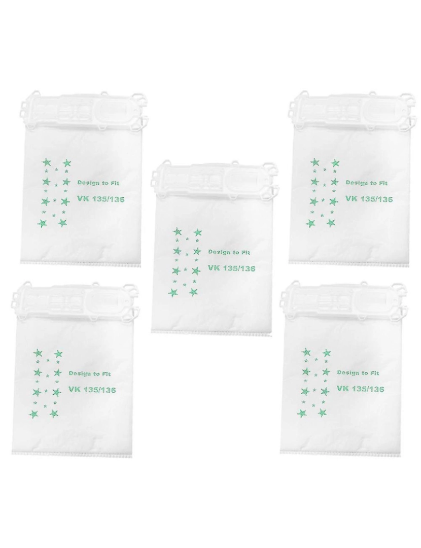 Crosmart - 5 PCS Acessórios para pó de pó para pó para vacuar sacos de poeira para vorwerk vk135 vk136 fp135 fp136 a pó de vácuo sobressalente