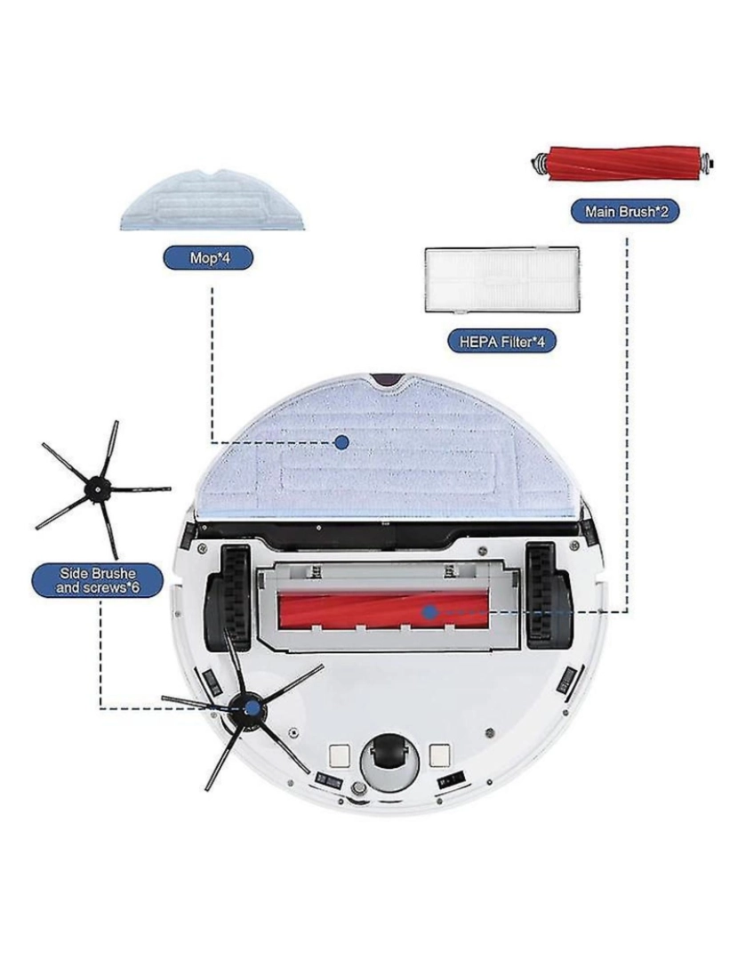 imagem de Brushes laterais do pincel principal Filtros compatíveis para S7 T7S Robot Acessórios de pó de pó de robô3