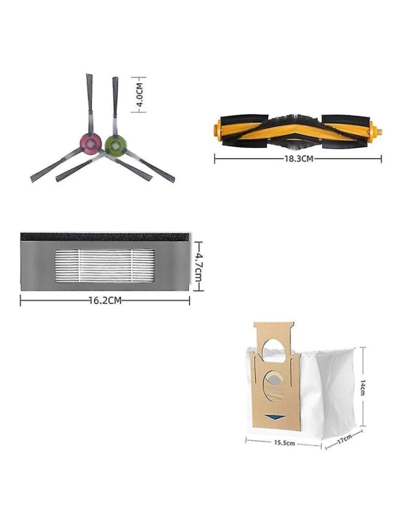 imagem de Para Deeboot ozmo T8 max t8 t9 peças de reposição MOP de filtro HEPA de escova lateral principal2