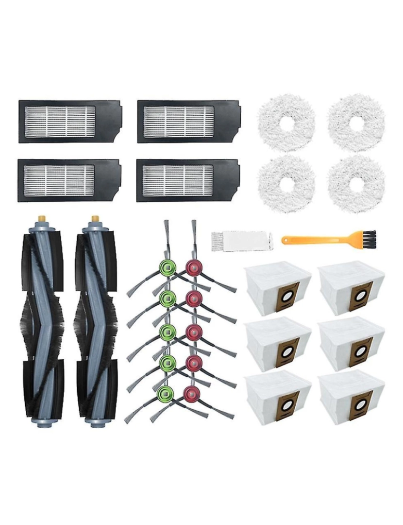 Crosmart - Para Deebot X1 Omni / Turbo Bolsa de poeira principal kit de escova HEPA Filtro de limpeza de pano de pó de pó AC