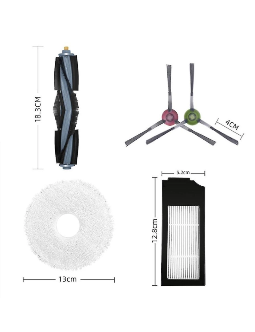 imagem de Para Deebot X1 Omni / Turbo Bolsa de poeira principal kit de escova HEPA Filtro de limpeza de pano de pó de pó AC2