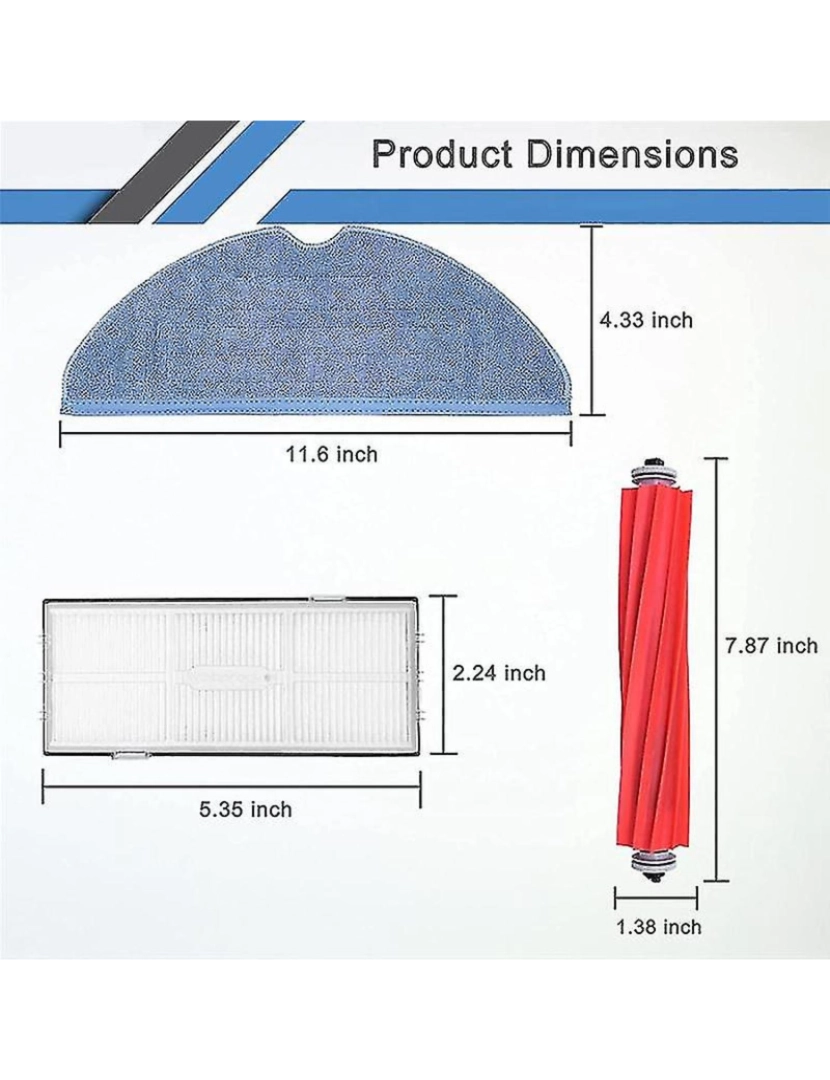 imagem de Para Roborock S7 S70 Acessórios Prave principal Provejo lateral Filtro Hepa2