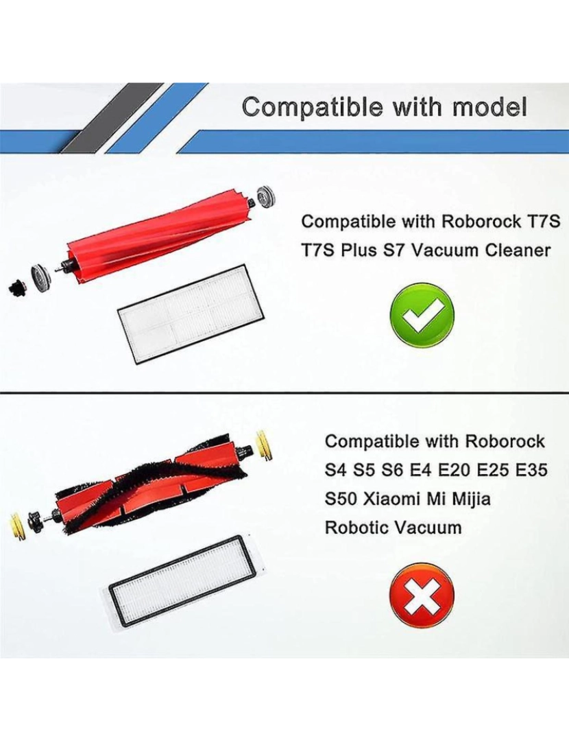 imagem de Para Roborock S7 S70 Acessórios Prave principal Provejo lateral Filtro Hepa3