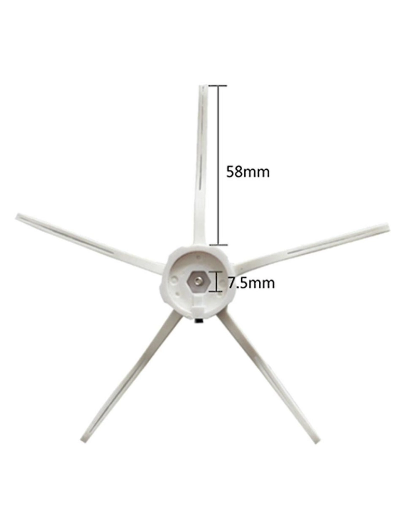 imagem de 5 braços a parte de substituição do pincel lateral para Mijia 1 / 1s / S50 S5 S6 Mi Robot Vacuum Robot Robot Cleaner Spare2