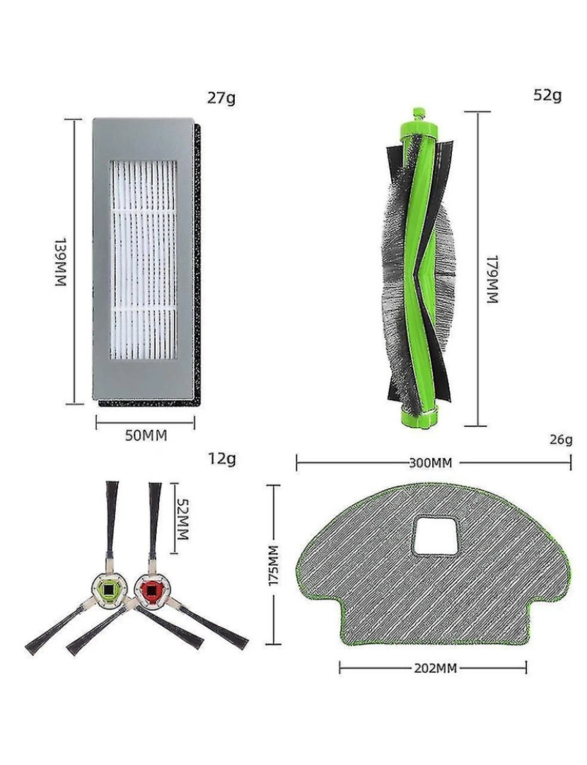 imagem de 15 peças Acessórios de substituição para iRobot Roomba Combo 113 R1138402