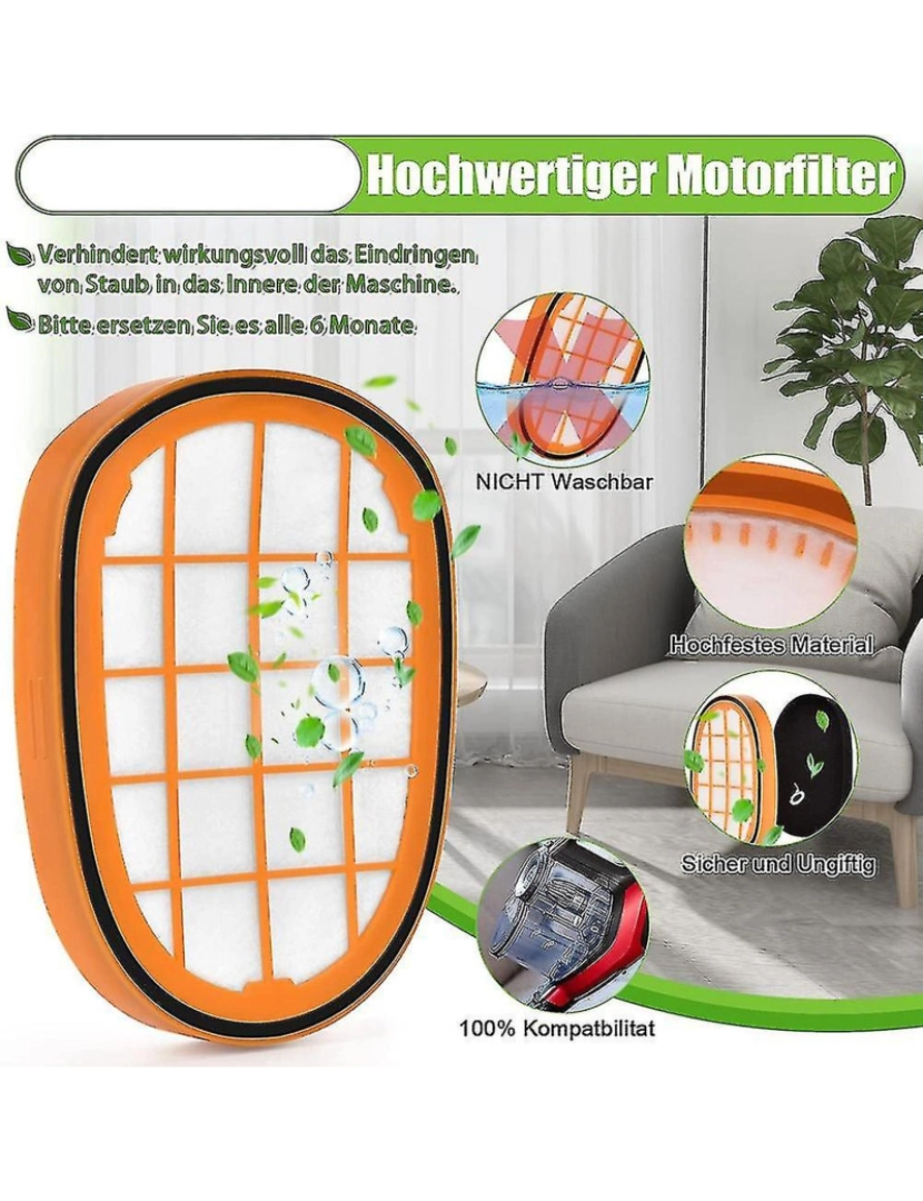 imagem de 4 Filtros de embalagem para Philips Speedpro Max Aqua Handheld FC6812 FC68133