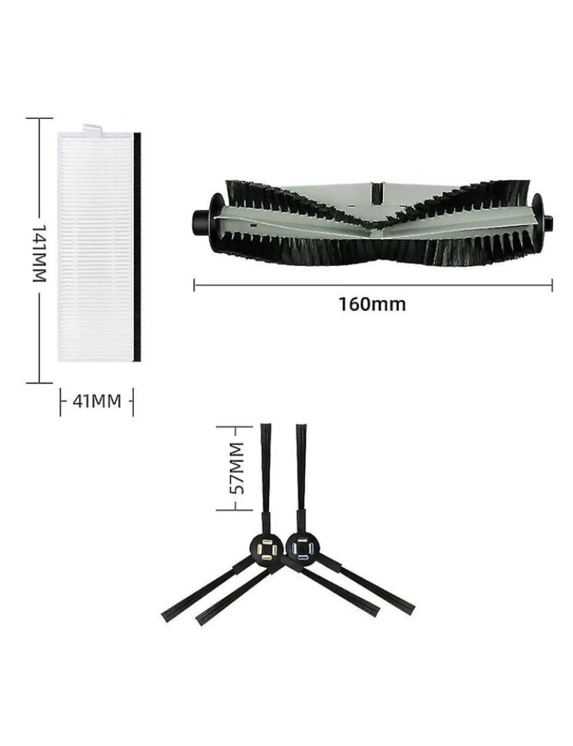 imagem de Filtro HEPA de escova lateral principal para A7 A9S V8 V8S X750 X800 X785 V80 para Silvercrest SSR1 SSRA1 Robot V2