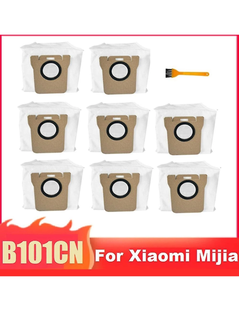 imagem de Sacos de poeira de 8pcs para mijia b101cn robô aspirador de pó de limpeza peças de substituição Acessórios2