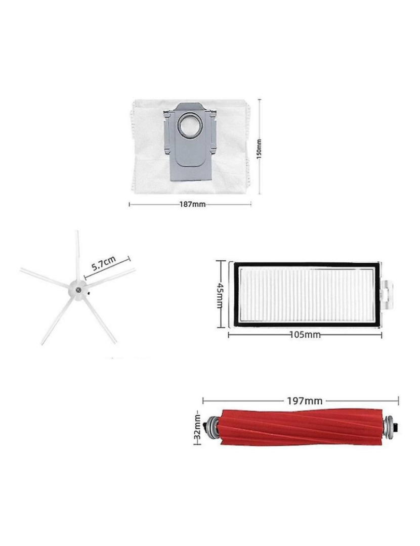 imagem de Para Q7 max, Q7 max+, T8 pincel principal pincel lateral filtro hepa esfregar a capa de pano de reposição Robot Clea Clea3