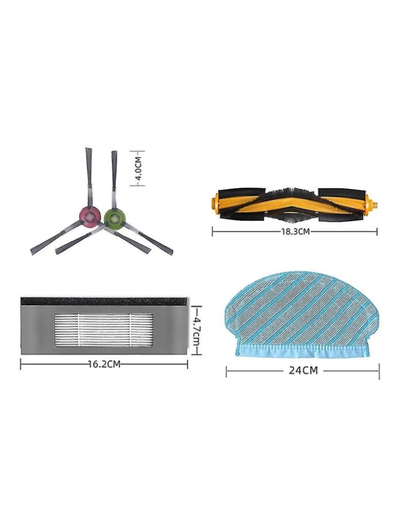 imagem de Para Debot Ozmo 920/950 / T5 / 2 Hybrid Robot Vacuum Fleaner Peças Limpa lateral HEPA MOP3