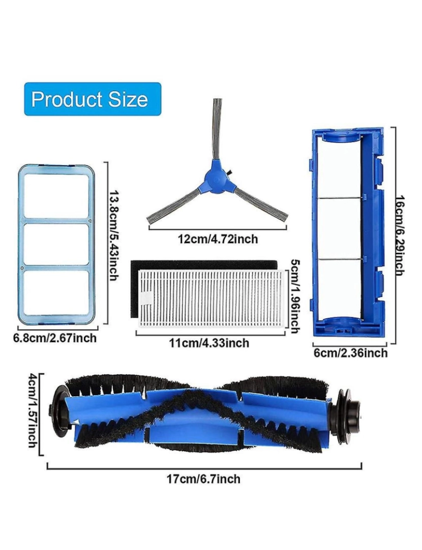 imagem de Peças de reposição Brush Brush Brushes Filtros HEPA para Robovac 11s 15c 30c 35c Vacuum Cleaner3