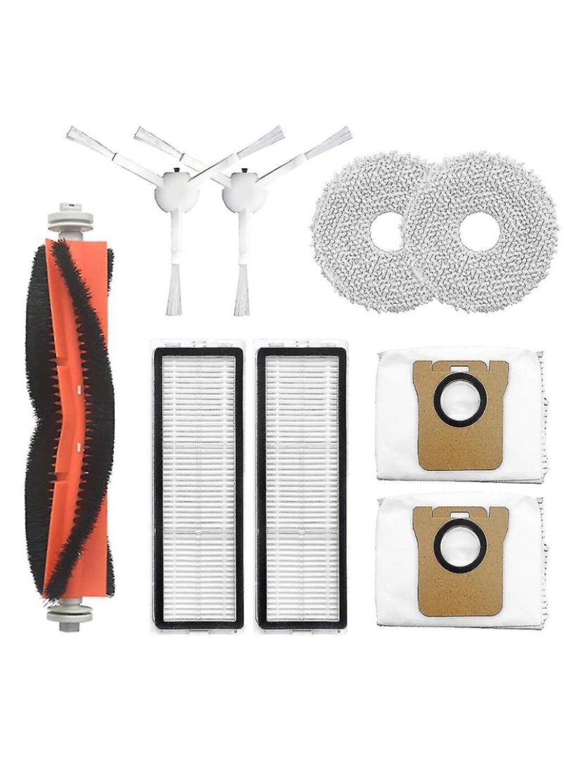 Crosmart - Para mijia varrendo kits de peças de robô de limpeza, pincel principal + pincel lateral + filtro + saco de poeira + MOP