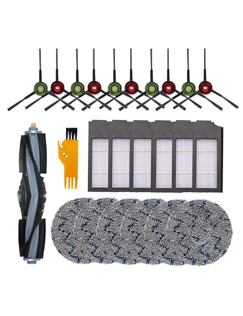 imagem de Kit de peças de reposição de 24pcs para Deebot T10 Turbo A vácuo Acessórios de limpeza Filtro de pano principal s1