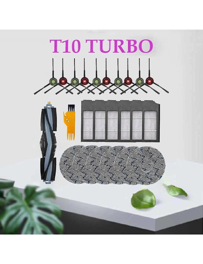 imagem de Kit de peças de reposição de 24pcs para Deebot T10 Turbo A vácuo Acessórios de limpeza Filtro de pano principal s2