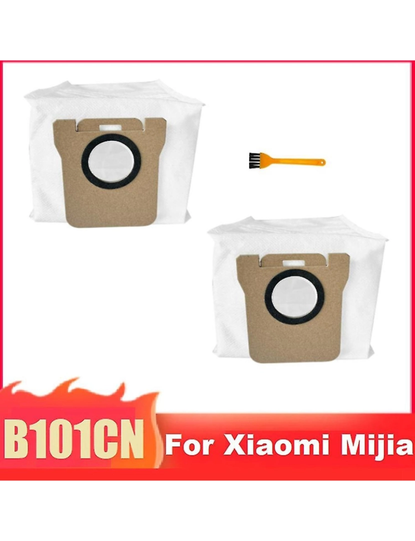 imagem de 2pcs sacos de poeira para mijia b101cn robô aspirador de limpeza peças de substituição Acessórios2