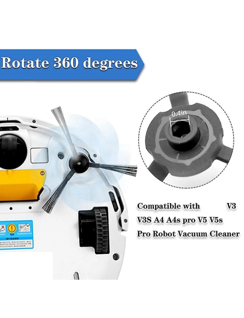 imagem de 10 PCS Substituindo a substituição do pincel lateral para V3 V3S A4 A4S Pro V5 V5S Pro Robot Vacuum2