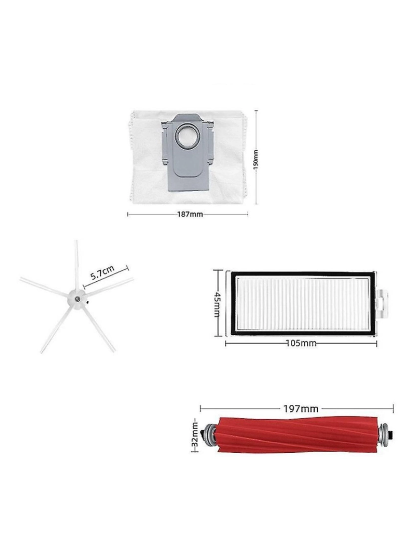 imagem de Filtro HEPA para Q7 Max, Q7 Max+, T8 Robot Vacuum Cleaner Peças de reposição lateral principal Pano de pano de esfrego4