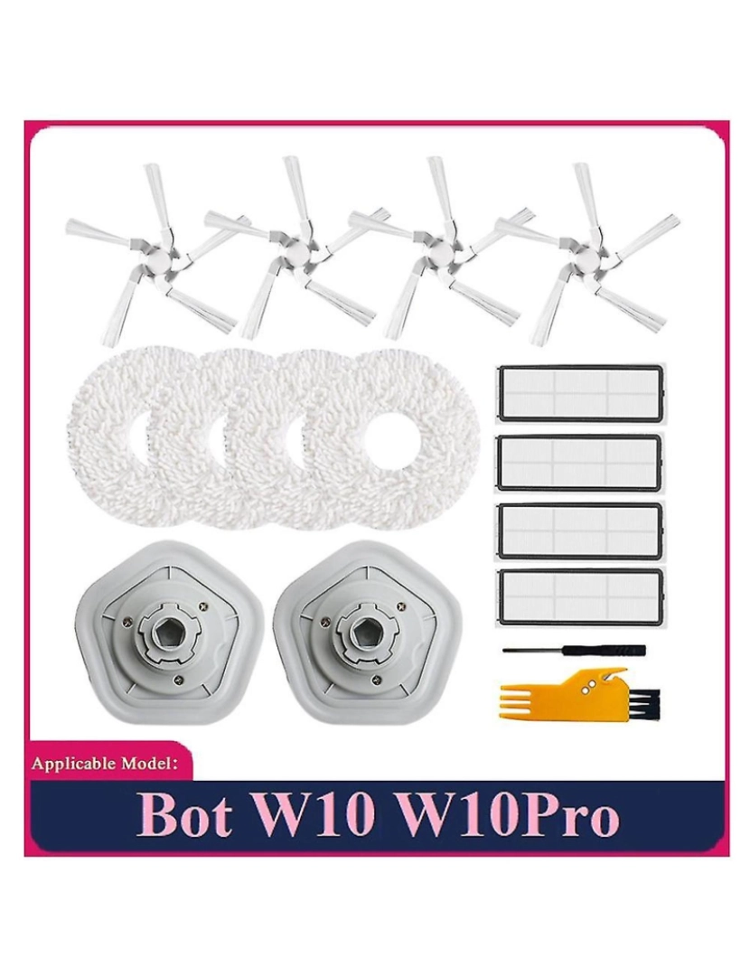 imagem de 16pcs para W10/W10 PRO ROBOT ASPUUUM CLEATOR LAVABILÍVEL HEPA FILTO HEPA MOP PAIN STILHO SUPLUTIFICAÇÃO SP2