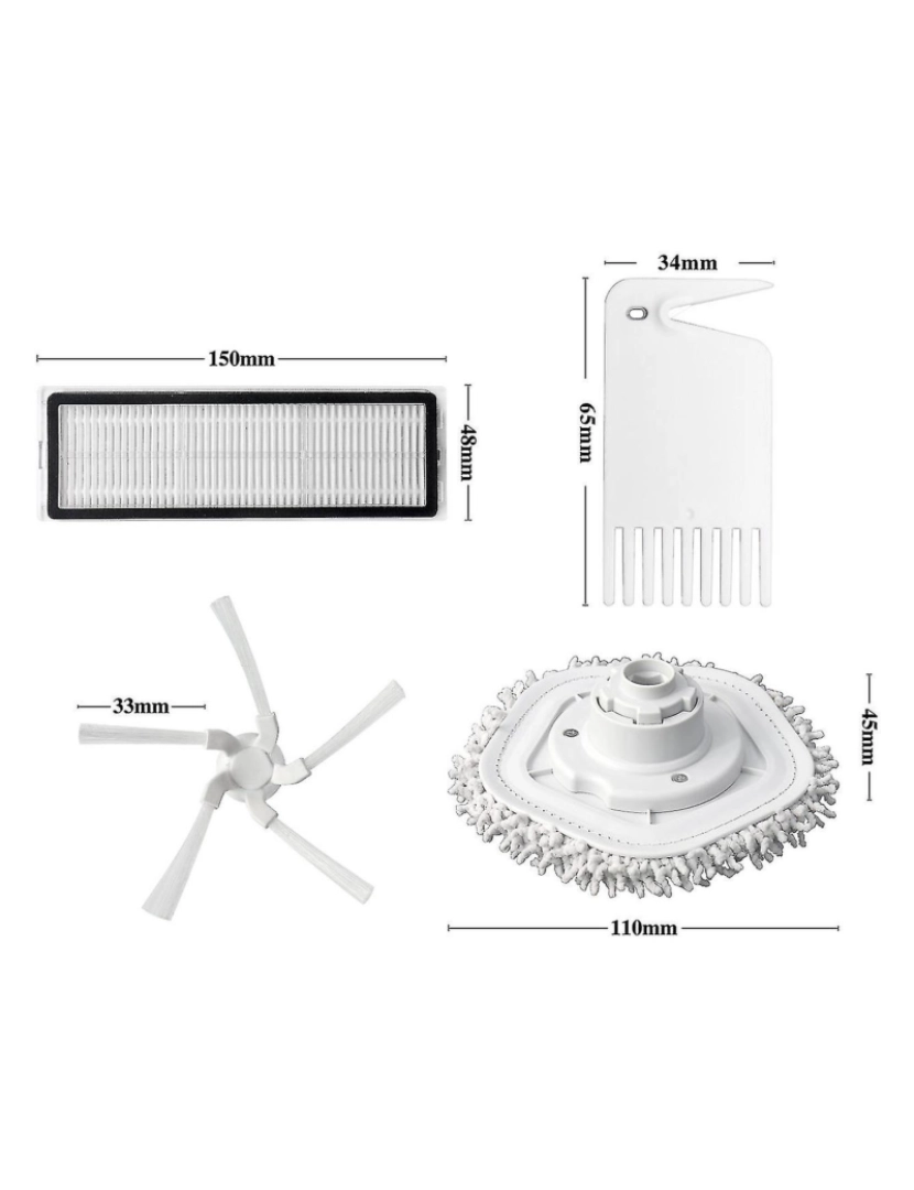 imagem de 19 peças de substituição de PCs para W10 W10 Pro Robot Avaliador Acessórios para Casa Casa Lateral HEPA2