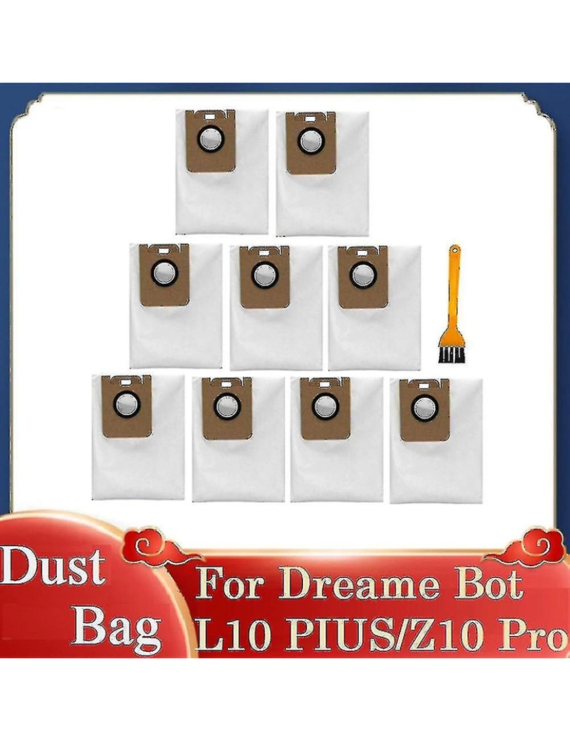 imagem de 10pcs para sonho bot l10 plus/z10 pro peças de limpeza saco de poeira2