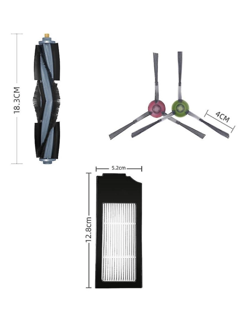 imagem de Para Deebot X1 Omni Turbo Ascuum Cleaner Acessórios Kit de pincel lateral principal Filtro hepa Par de sobressalência2