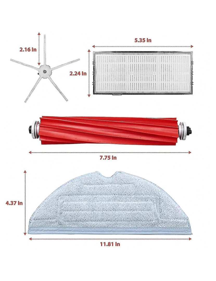 imagem de Acessórios de pano de esfregão de filtro HEPA de escova lateral para S7 T7s Plus Robot A vácuo de peças de reposição4