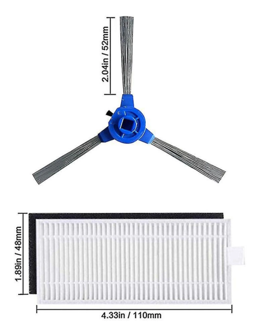 imagem de Bruscada lateral do rolo de filtro para Anker eufy robovac 11s 30 30c 15c 12 25c2