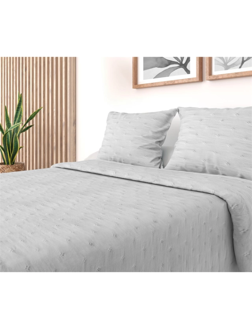 Mevak Living - Colcha Bouti M/Eider 235x270cm Prata (cama 135cm)