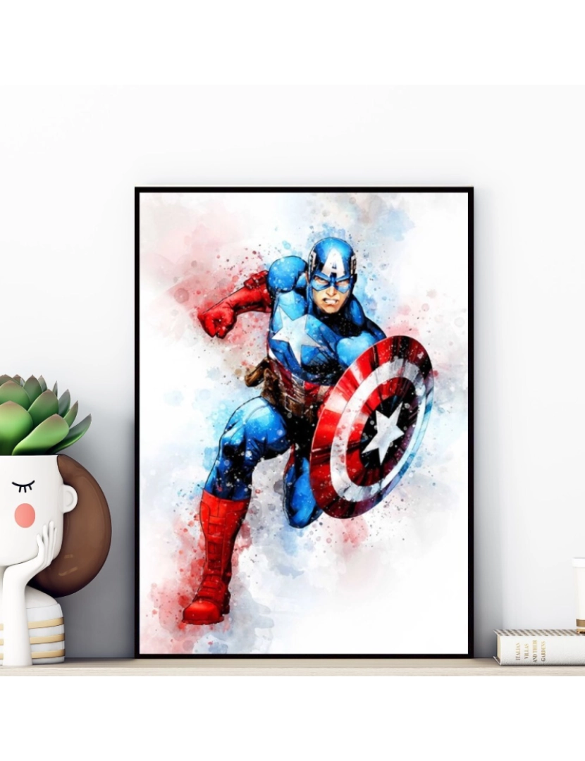 imagem de Pôster do Capitão América 30x40cm - Decoração de Quarto Infantil Menino Menina - Pôster1