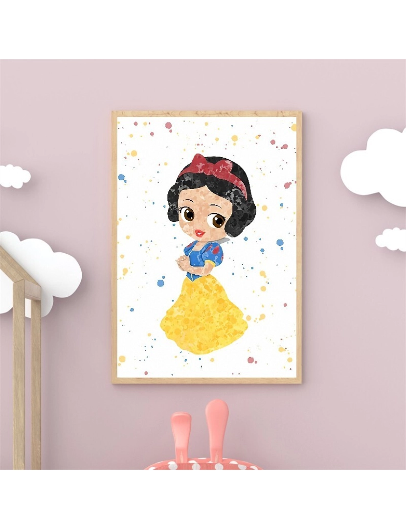 Ma Little Canv - Pôster Branca de Neve 30x40cm - Princesa Criança Menina - Decoração de Pôster