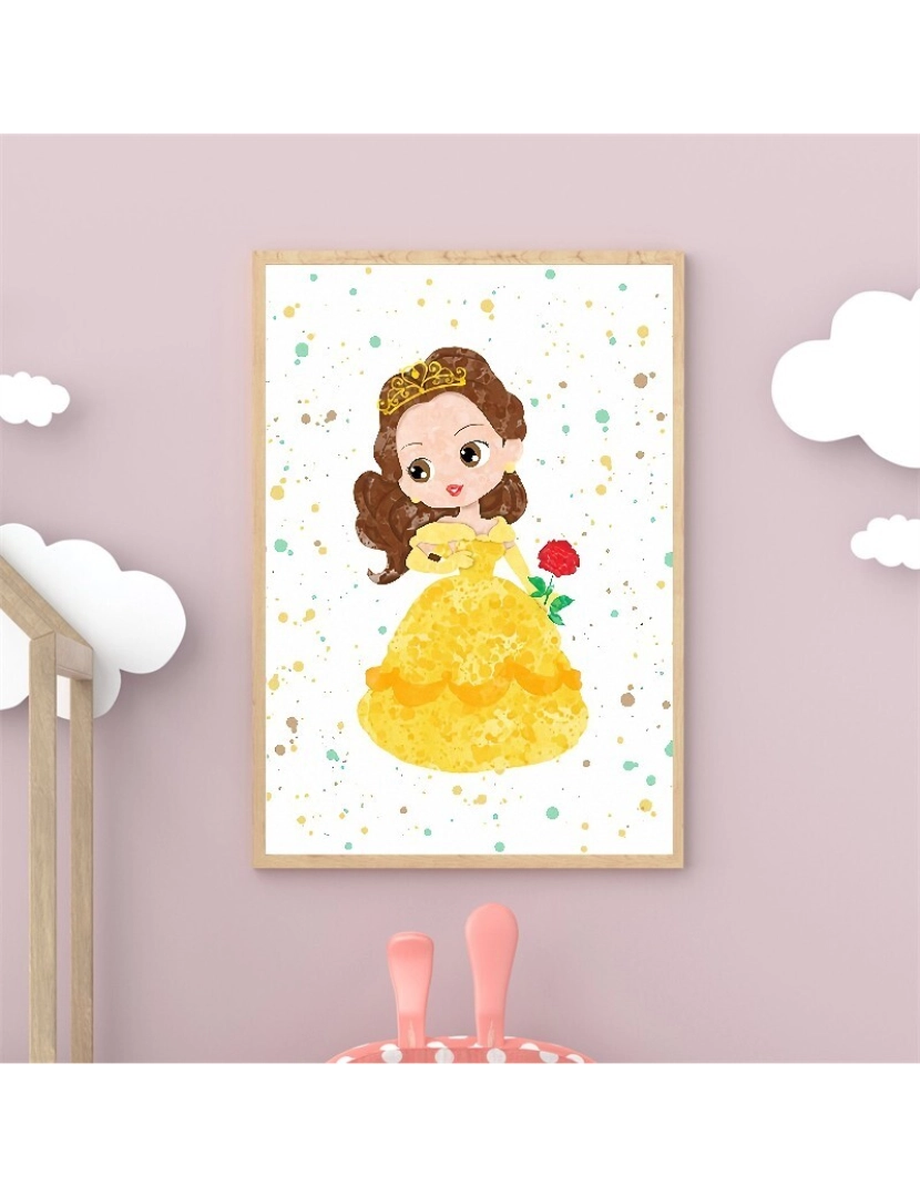 Ma Little Canv - Pôster Bela 30x40cm - Princesa Criança Menina - Decoração de Pôster