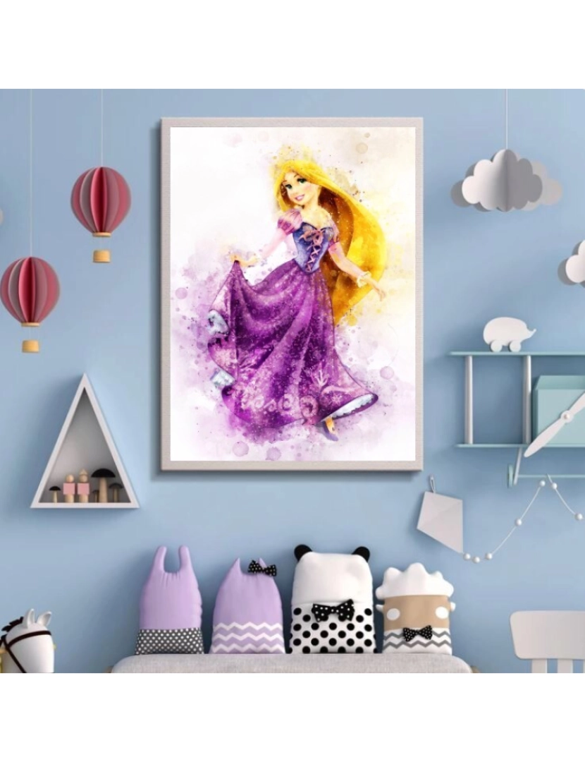 Ma Little Canv - Pôster Rapunzel 30x40cm - Princesa Criança Menina - Decoração de Pôster