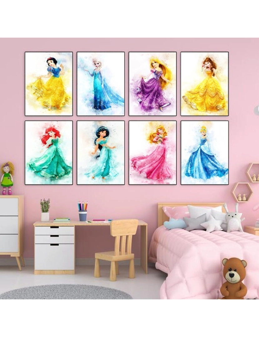 imagem de Pôster Bela 30x40cm - Princesa Criança Menina - Decoração de Pôster2