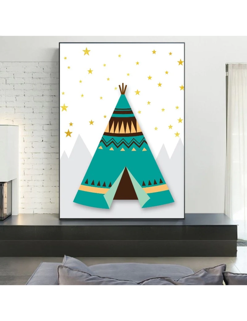 Ma Little Canv - Pôster Tipi - 30x40cm - Criança Bebê Animais - Decoração de Pôster