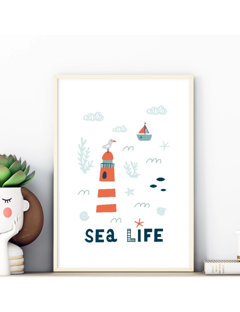 Ma Little Canv - Pôster Mar e Oceano - 30x40cm - Criança Bebê - Decoração de Pôster