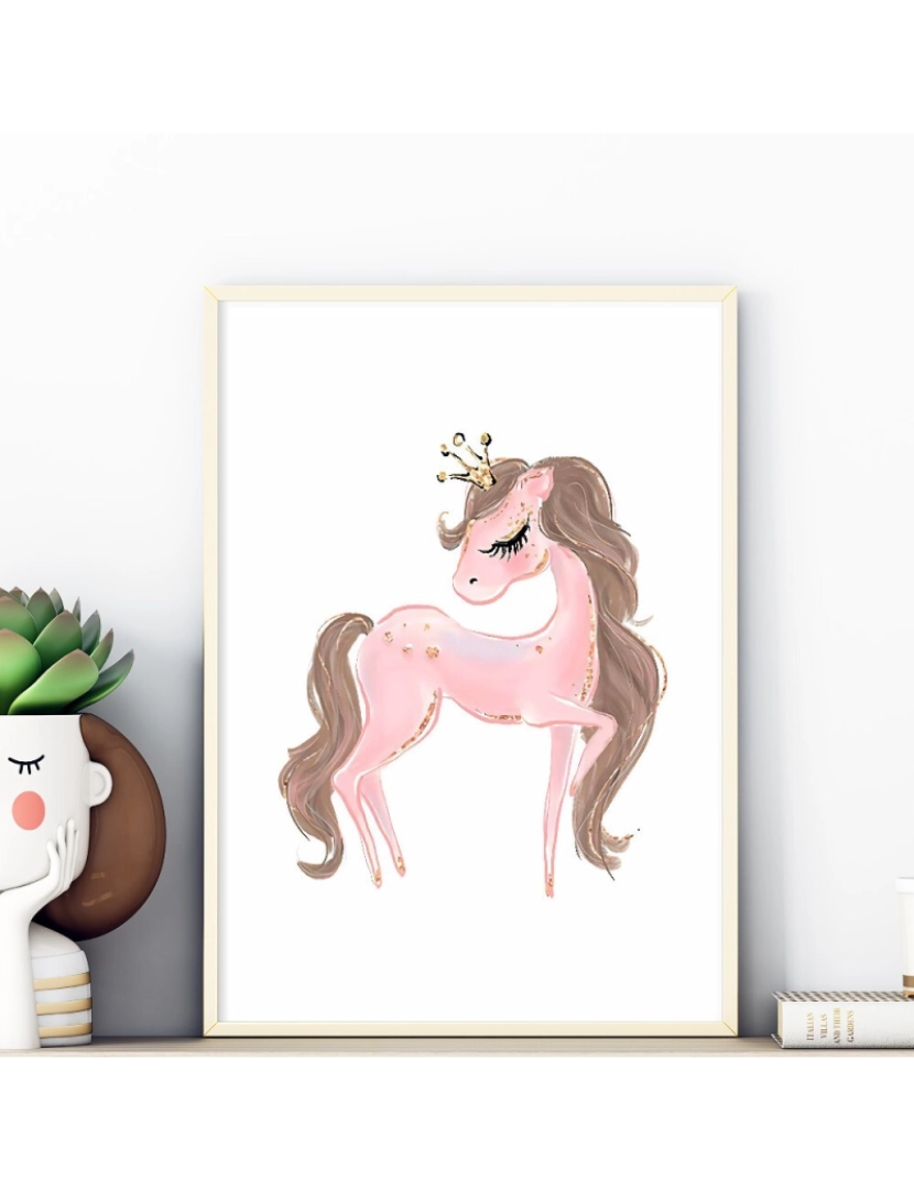 Ma Little Canv - Pôster Cavalo Princesa - 30x40cm - Criança Bebê - Pôster Decoração