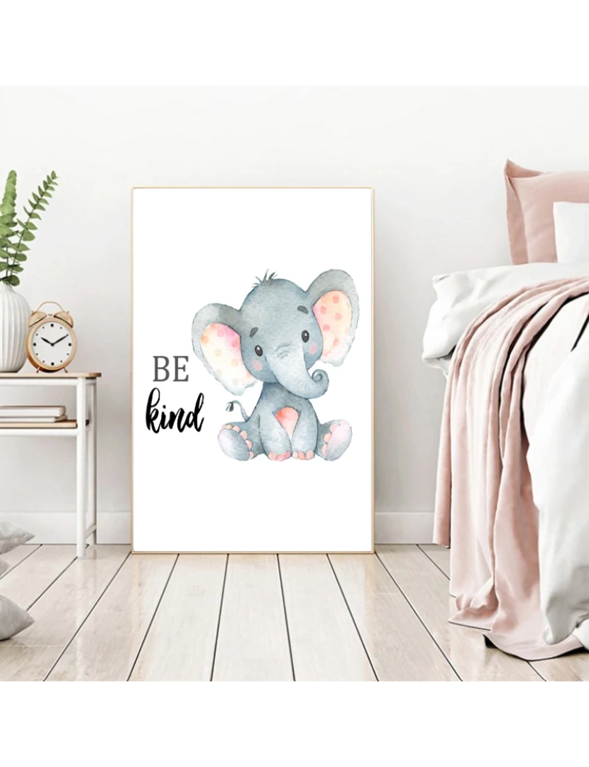 Ma Little Canv - Pôster Bebê Elefante - 30x42cm - Animais Pequenos Infantil - Pôster Decoração