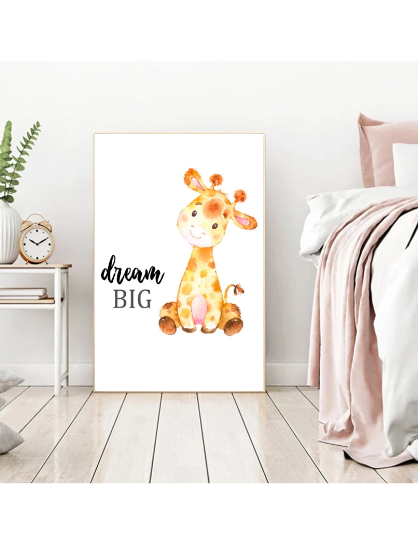 imagem de Pôster Bebê Girafa - 30x42cm - Animais Pequenos Infantil - Pôster Decoração1