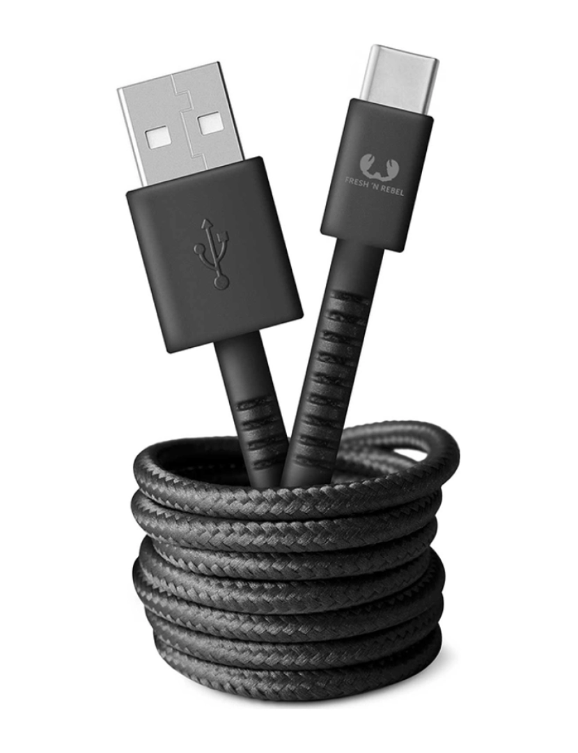 Fresh 'n Rebel - Cabo USB-C - A Kabel Fabriq, 1,5 m, Storm Grey