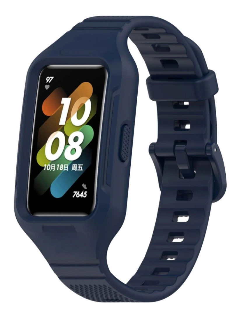 imagem de Pack 360 capa bracelete robusto para Huawei Band 8 Azul meia noite1