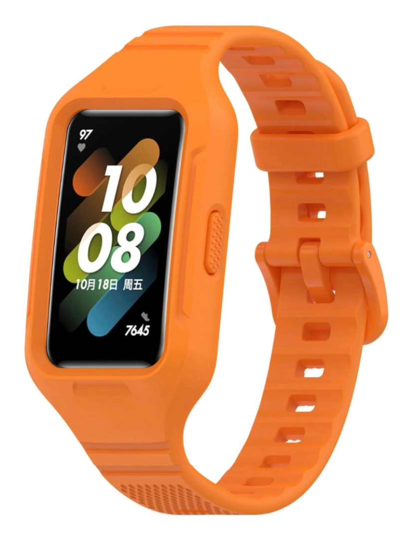 Antiimpacto! - Pack 360 capa bracelete robusto para Huawei Band 8 Laranja