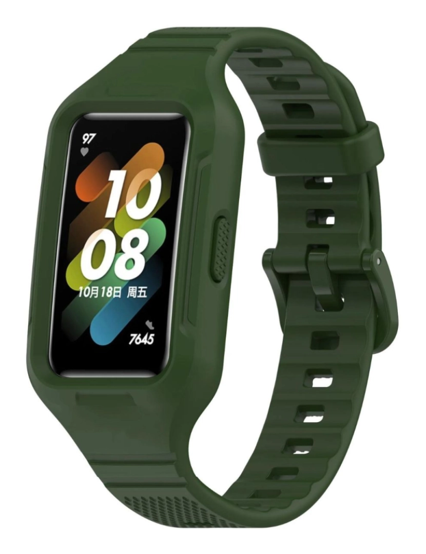 Antiimpacto! - Pack 360 capa bracelete robusto para Huawei Band 8 Verde escuro