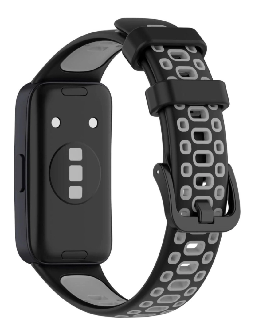 imagem de Bracelete em silicone desportivo respirável para Huawei Band 8 Preto e Cinzento2