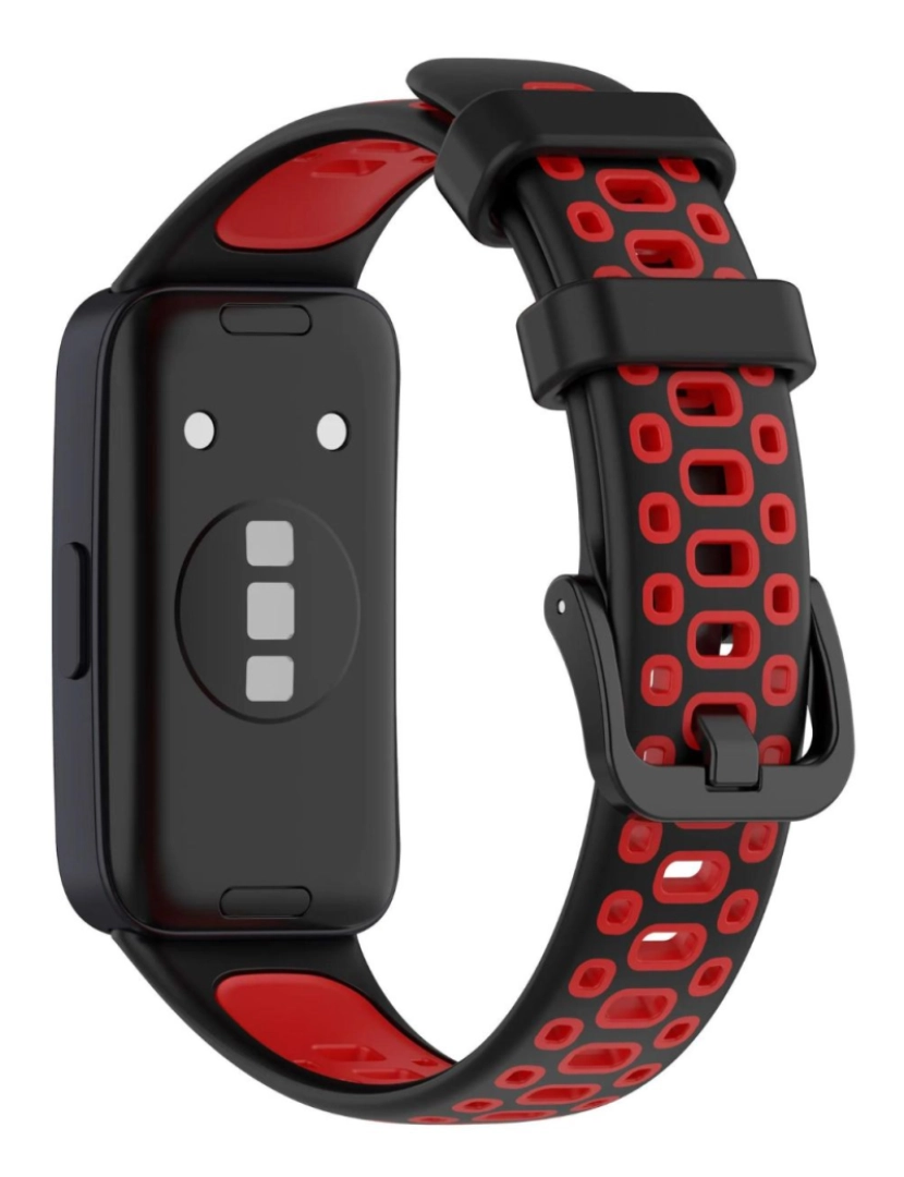 imagem de Bracelete em silicone desportivo respirável para Huawei Band 8 Vermelho e preto2