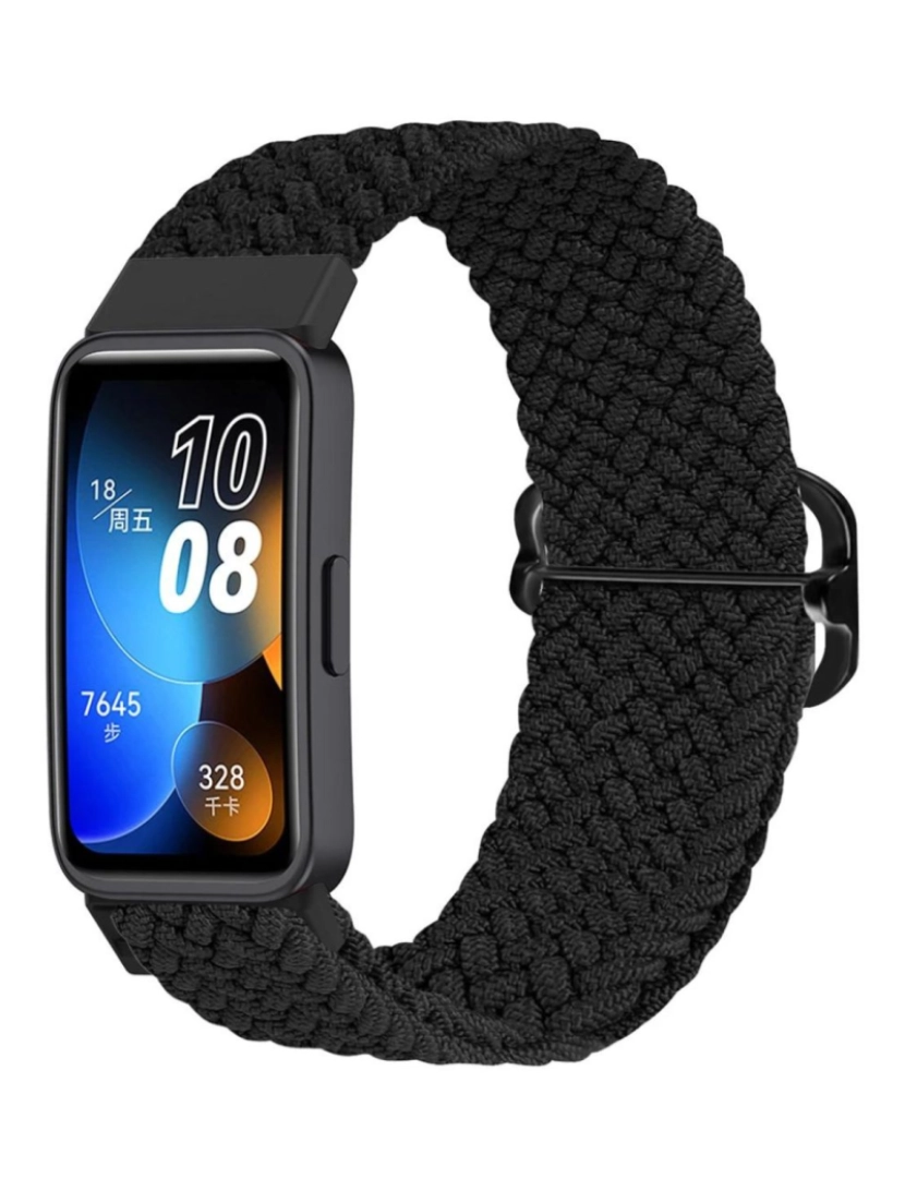 Antiimpacto! - Bracelete em fios trançados ajustável para Huawei Band 7 Preto