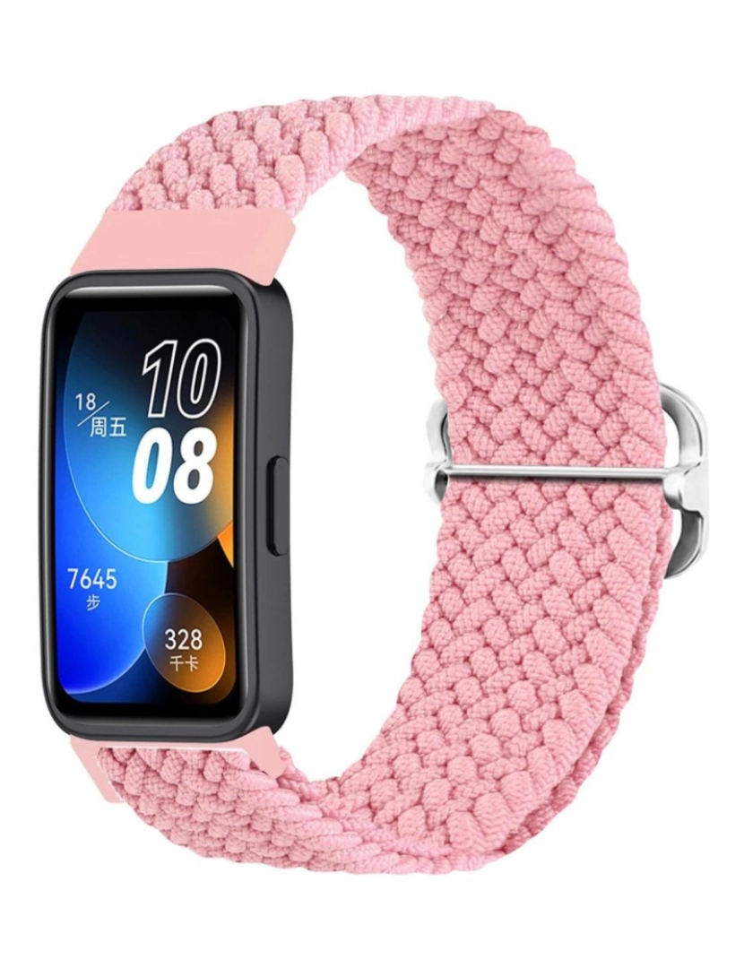 Antiimpacto! - Bracelete em fios trançados ajustável para Huawei Band 7 Rosa